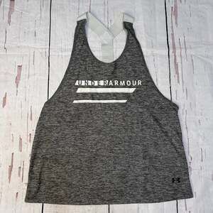 Under Armour Women's Metallic Bar Graphic Heathered Racerback Tank Top
